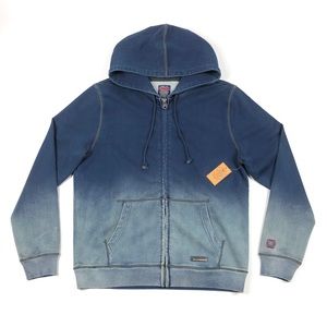 Cult of Individuality Denim Sweat Blue Zip Hoodie